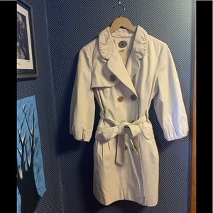 Anthropologie Idra Creamy Pink Double Breasted Trench